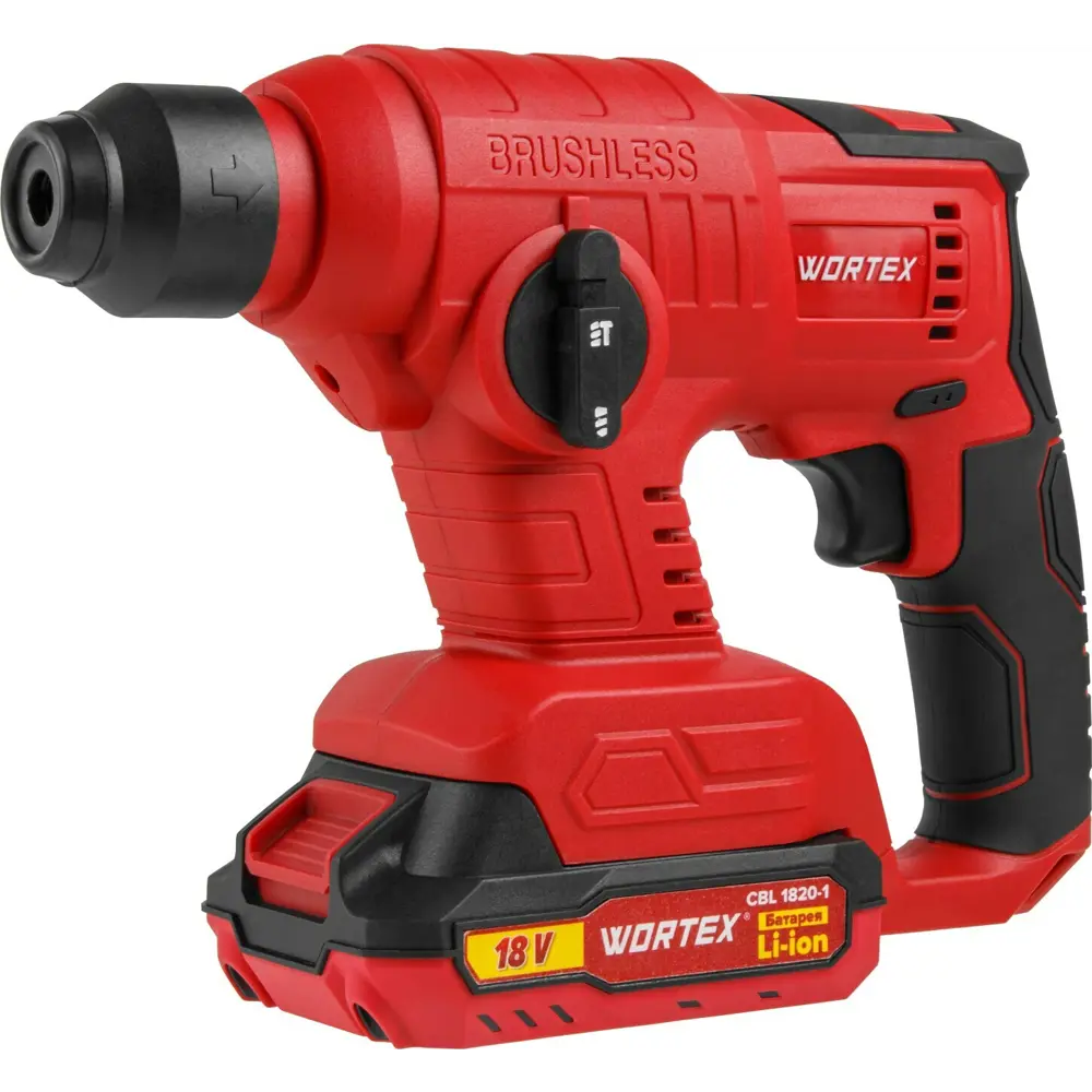 Фото 2 Перфоратор аккумуляторный бесщеточный SDS Plus Wortex CRH 1810 XLT, 18 В Li-Ion 1x2 Ач, 1.2 Дж Фото 2 Перфоратор аккумуляторный бесщеточный SDS Plus Wortex CRH 1810 XLT, 18 В Li-Ion 1x2 Ач, 1.2 Дж