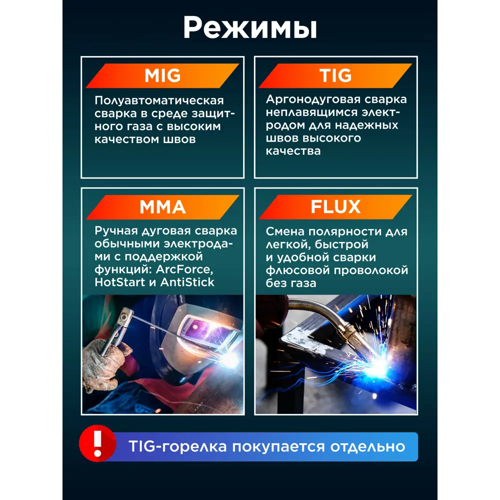 Фото 3 Сварочный полуавтомат инверторный Dgm TECMIG-250 SYN, 220 А, до 4 мм Фото 3 Сварочный полуавтомат инверторный Dgm TECMIG-250 SYN, 220 А, до 4 мм