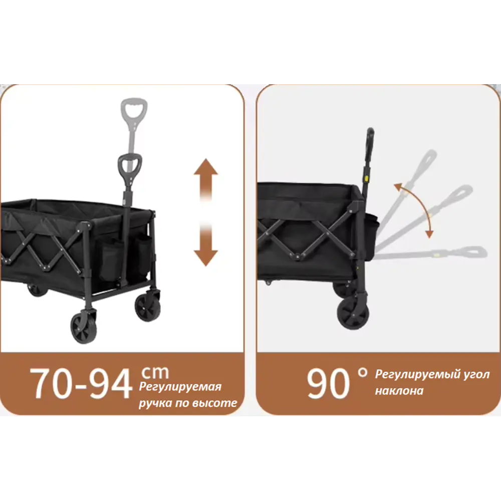 Фото 3 Тележка Naturehike туристическая Light 80х43х90 см 110 л черная Фото 3 Тележка Naturehike туристическая Light 80х43х90 см 110 л черная