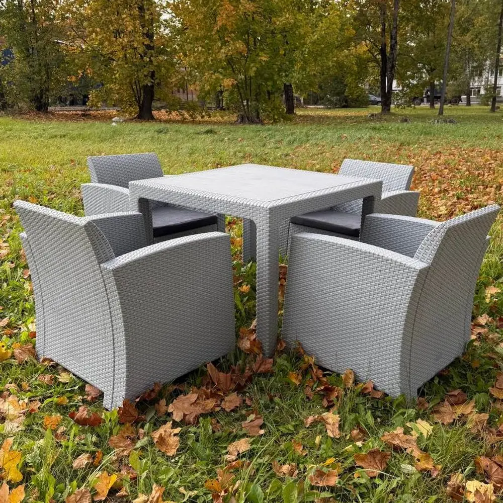 Фото Набор садовой мебели с подушками Royal Family Lana mini dining l светло-серый