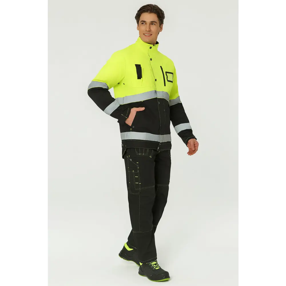 Фото 4 Костюм рабочий Союзспецодежда Премиум черный/лимон размер 64-66 рост 170-176 см Фото 4 Костюм рабочий Союзспецодежда Премиум черный/лимон размер 64-66 рост 170-176 см