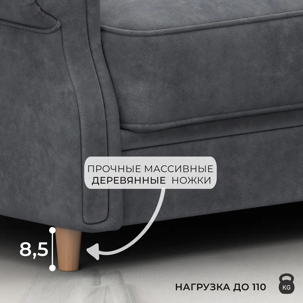 Фото 6 Диван прямой Лига диванов Лига-069 130325 177x105x82 см велюр цвет brut 16 темно-серый Фото 6 Диван прямой Лига диванов Лига-069 130325 177x105x82 см велюр цвет brut 16 темно-серый