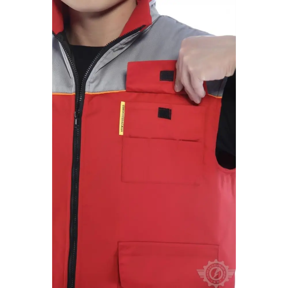 Фото 7 Жилет рабочий утепленный Союзспецодежда Профессионал красный/светло-серый размер 64-66 рост 182-188 см Фото 7 Жилет рабочий утепленный Союзспецодежда Профессионал красный/светло-серый размер 64-66 рост 182-188 см
