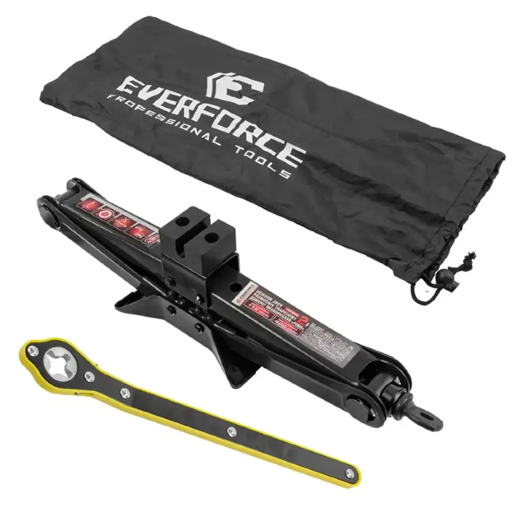 Фото Домкрат ромбовый механический Everforce EF-10152A до 2 т, 115-400 мм с комплектом аксессуаров