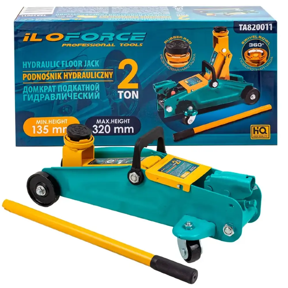 Фото Домкрат подкатной гидравлический Iloforce IF-TA820011 до 2 т, 135-320 мм