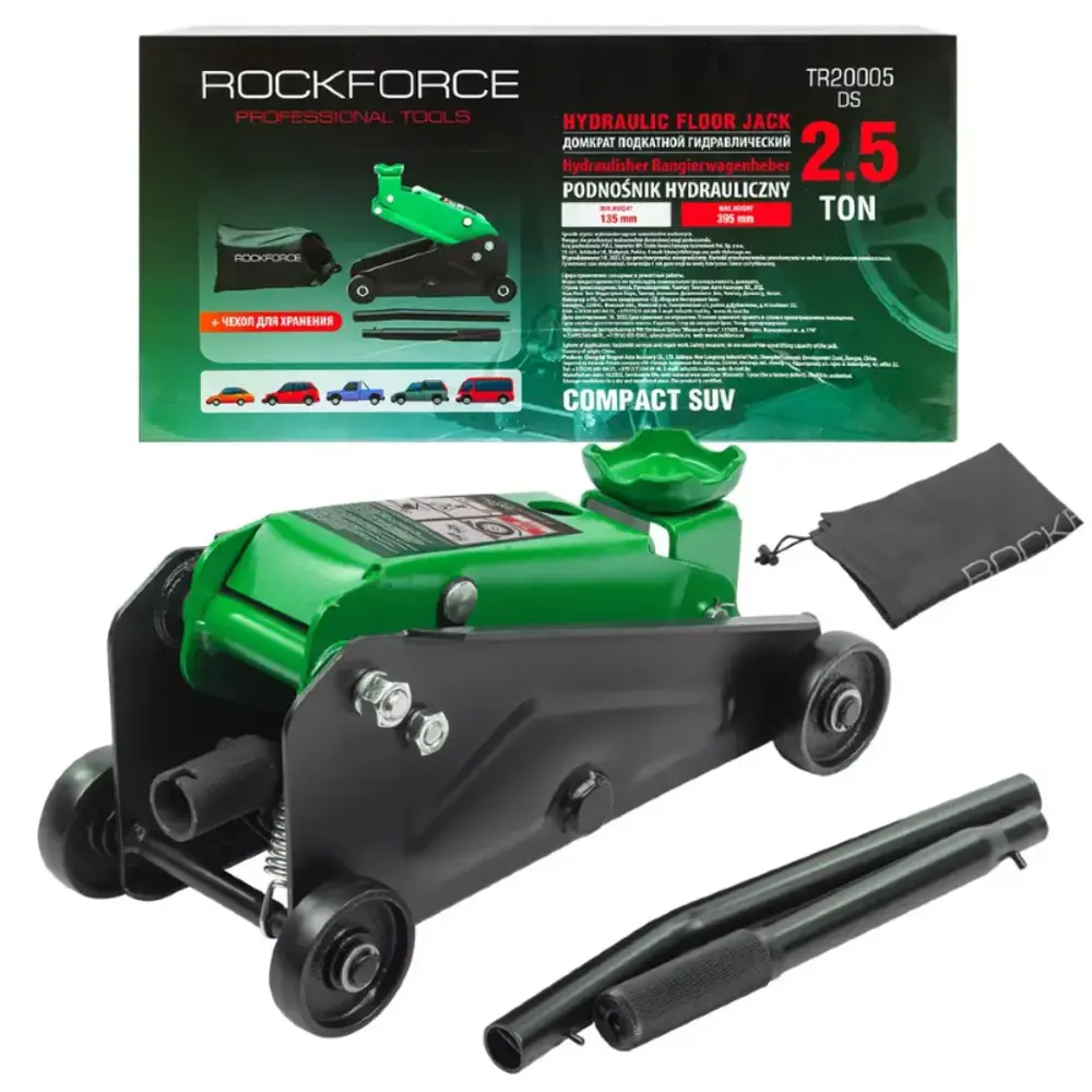 Фото Домкрат подкатной гидравлический Rockforce RF-TR20005DS до 2.5 т, 140-390 мм Фото Домкрат подкатной гидравлический Rockforce RF-TR20005DS до 2.5 т, 140-390 мм