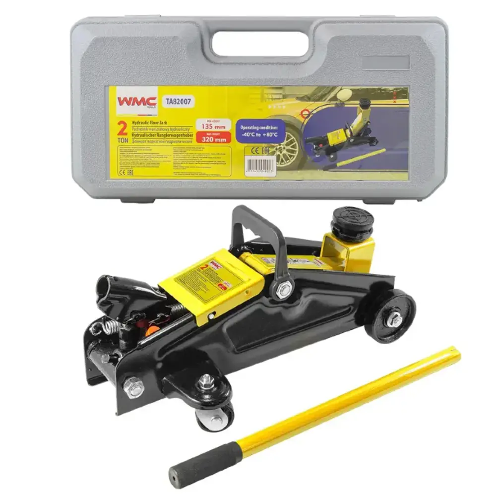 Фото Домкрат подкатной гидравлический Wmc Tools WMC-TA82007 до 2 т, 135-320 мм Фото Домкрат подкатной гидравлический Wmc Tools WMC-TA82007 до 2 т, 135-320 мм