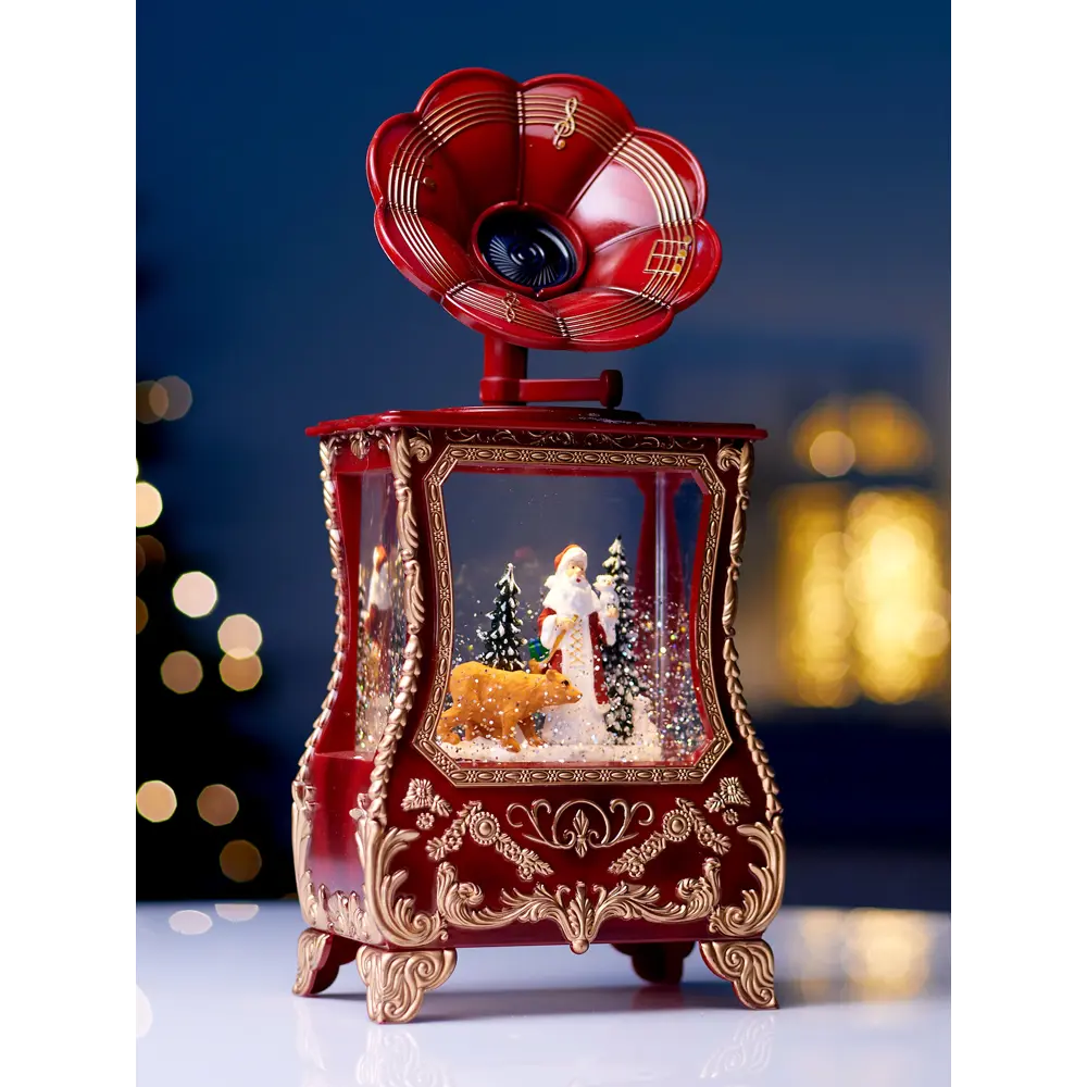 Фото Электрическая светящаяся фигура Luazon Lighting 10872806 Граммофон 36x16x9 см теплый белый