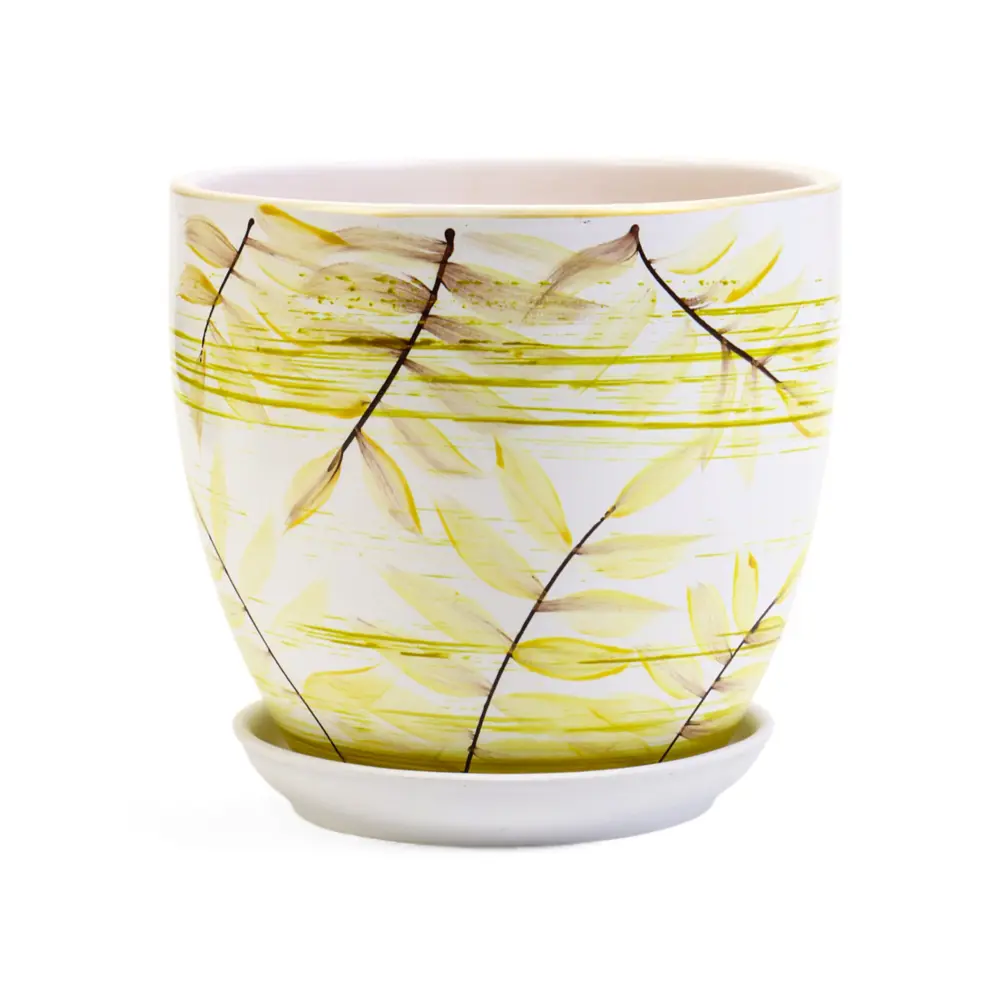 Фото Горшок для растений Сима-Ленд с поддоном керамика Тропики М 10898443 2.5 л Фото Горшок для растений Сима-Ленд с поддоном керамика Тропики М 10898443 2.5 л