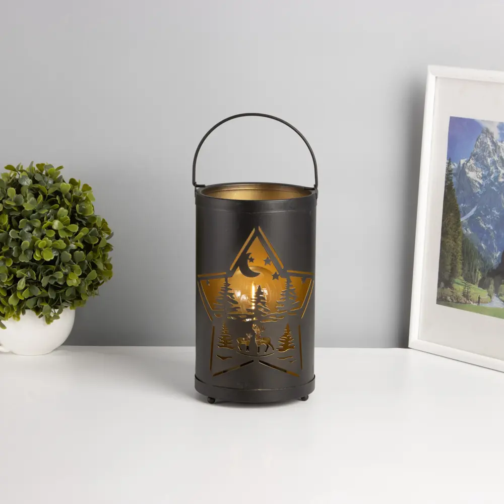 Фото 2 Электрическая светящаяся фигура Risalux 10513982 Ночной лес 12x12x20.5 см Фото 2 Электрическая светящаяся фигура Risalux 10513982 Ночной лес 12x12x20.5 см