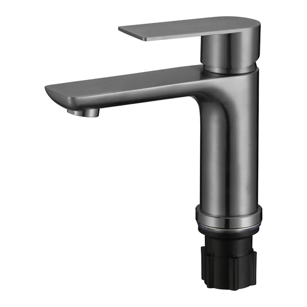 Фото Смеситель для раковины Fmark FS8801Q-LM однорычажный цвет графит Фото Смеситель для раковины Fmark FS8801Q-LM однорычажный цвет графит