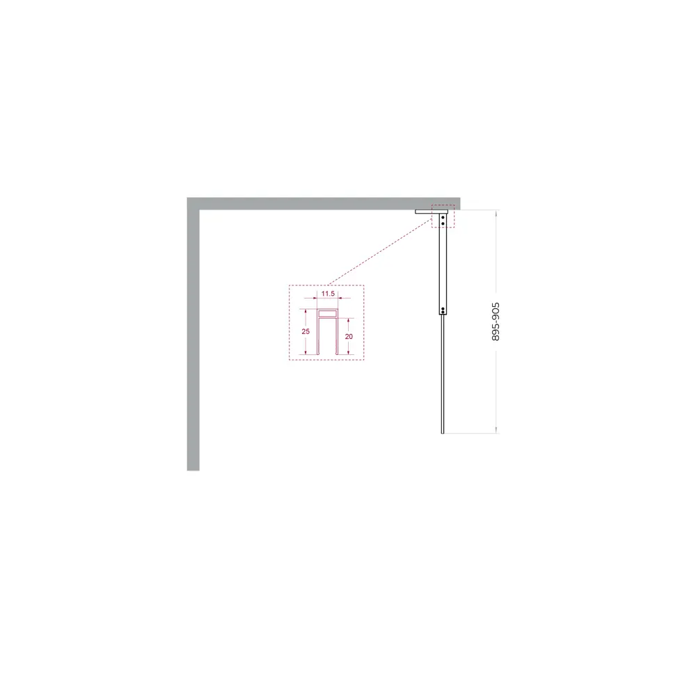 Фото 5 Душевая перегородка Belbagno UNO-L-1-TB-90-BR-Cr 90x200см хромированный профиль