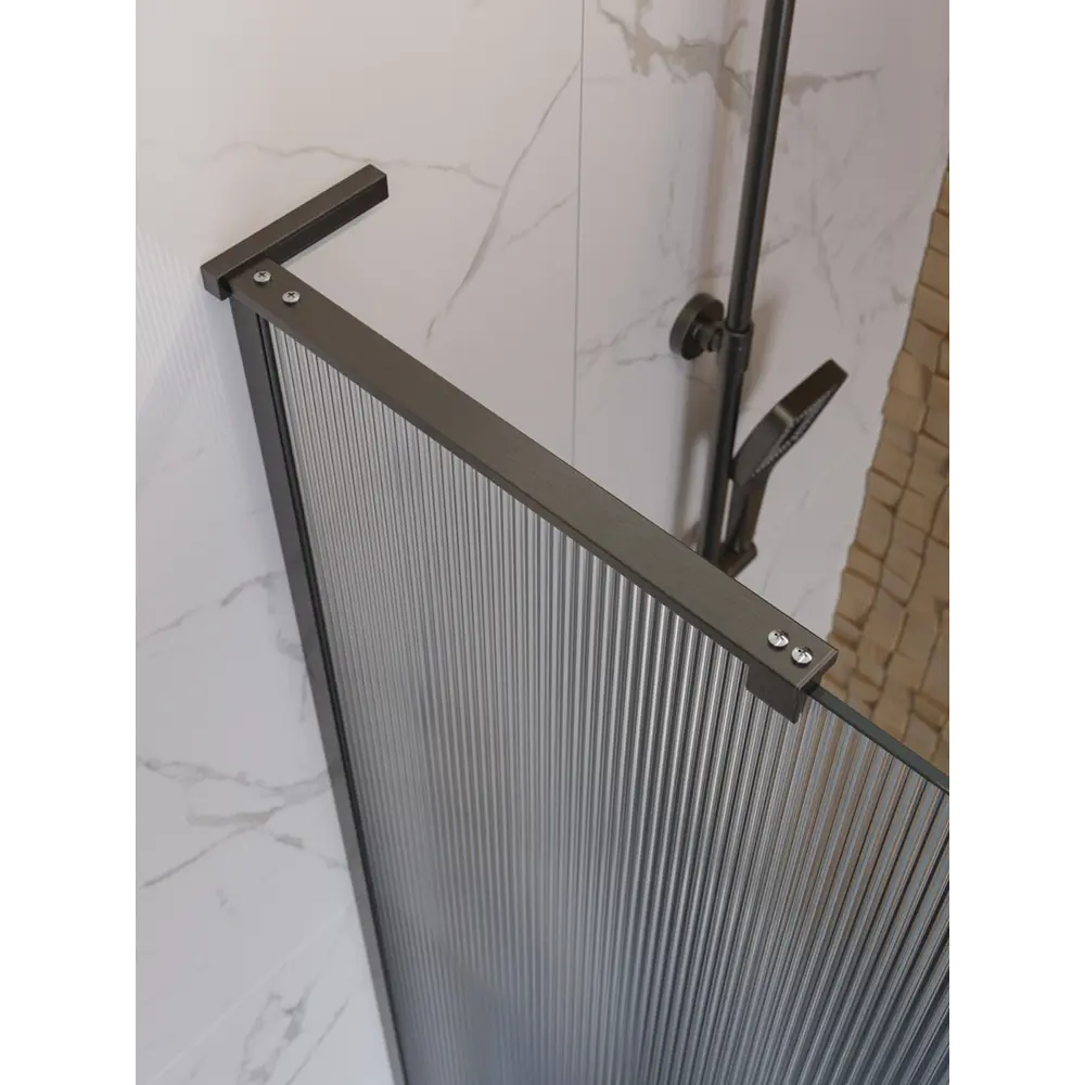 Фото 3 Душевая перегородка Belbagno UNO-L-1-TB-90-FL-GM 90x200см никелированный профиль Фото 3 Душевая перегородка Belbagno UNO-L-1-TB-90-FL-GM 90x200см никелированный профиль