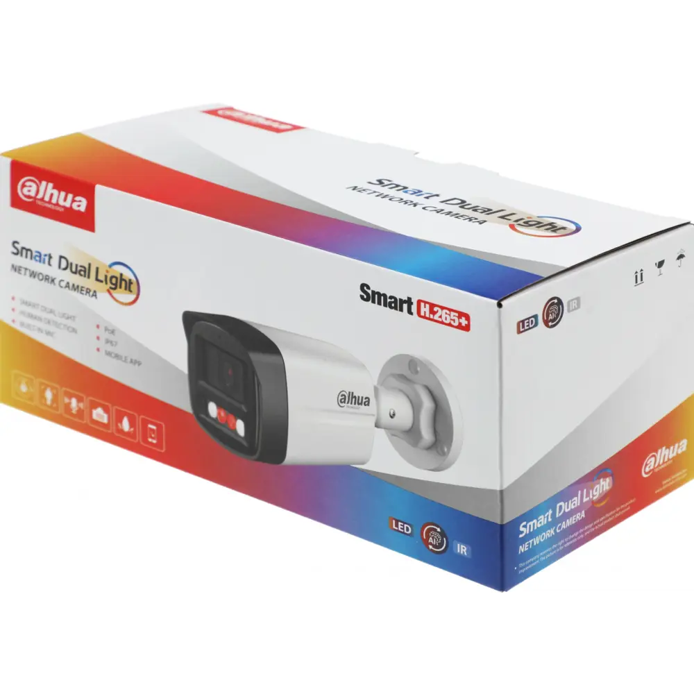 Фото 11 Видеокамера IP Dahua DH-IPC-HFW1239TL1P-A-IL-0280B 2.8-2.8 мм белая