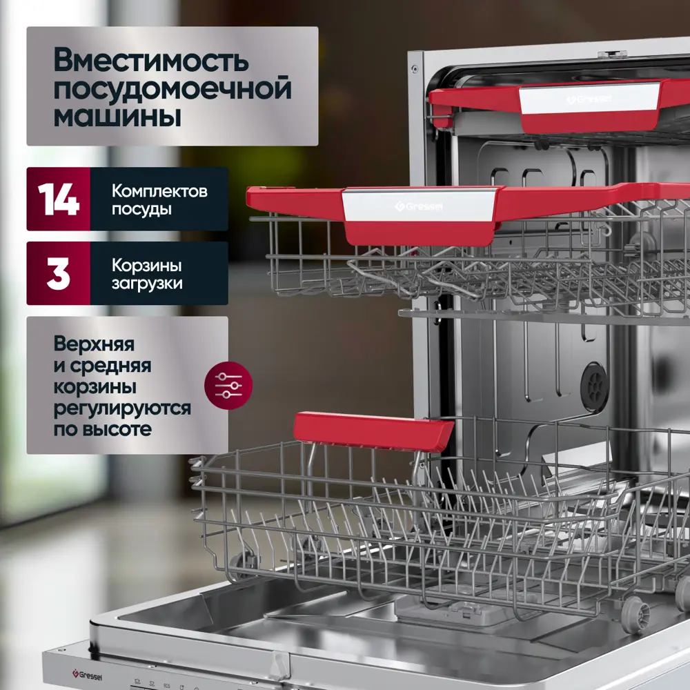 Фото 3 Встраиваемая посудомоечная машина Gressel UBM601 59.8 см 6 программ цвет нержавеющая сталь Фото 3 Встраиваемая посудомоечная машина Gressel UBM601 59.8 см 6 программ цвет нержавеющая сталь