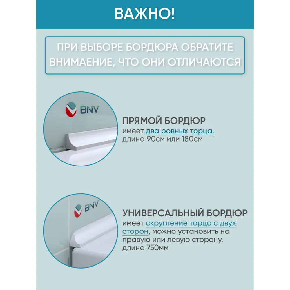 Фото 8 Бордюр акриловый для ванны BNV ГЛ12 75 см универсальный Фото 8 Бордюр акриловый для ванны BNV ГЛ12 75 см универсальный