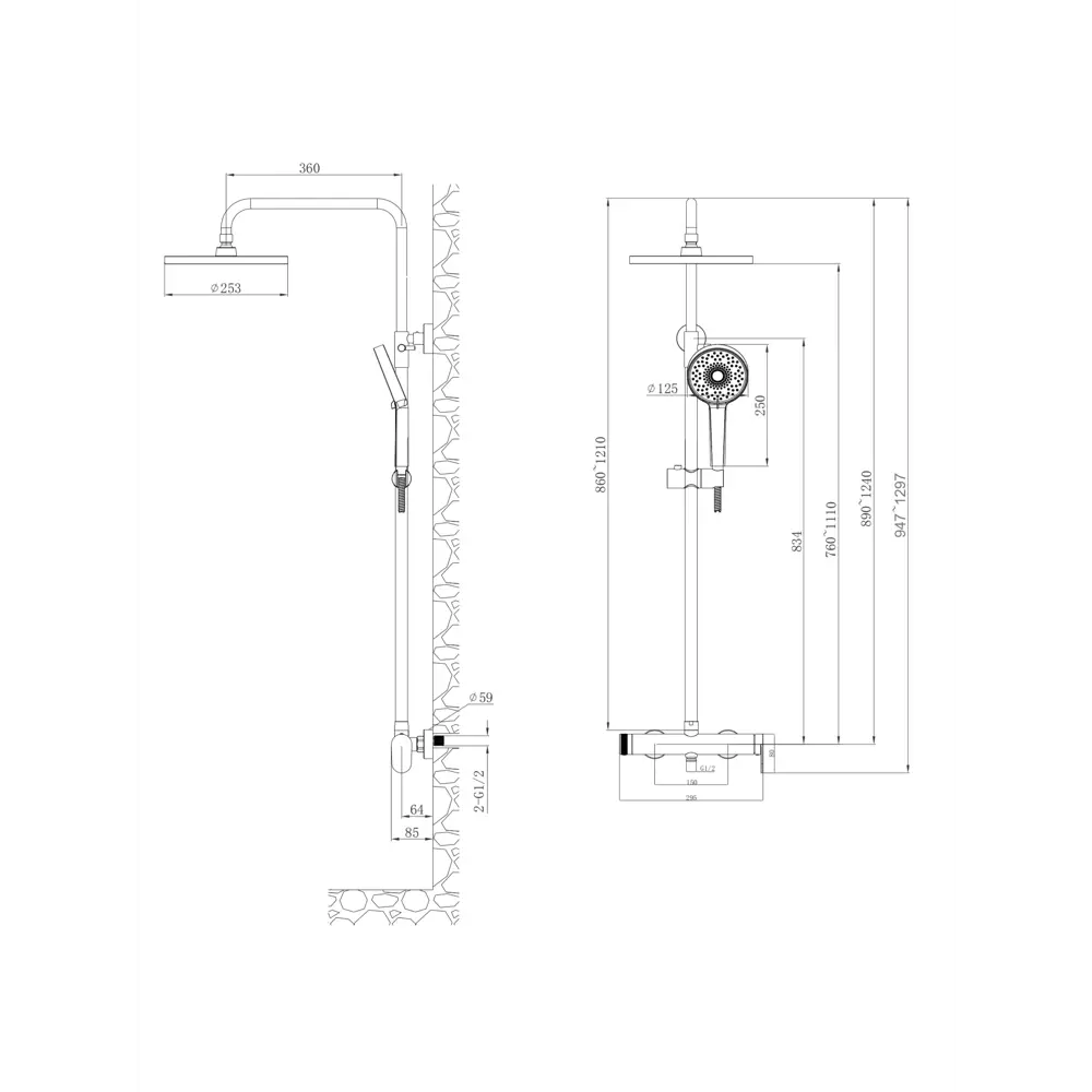 Фото 2 Душевая система Agger Sweet A2791244 4 режимная цвет черный Фото 2 Душевая система Agger Sweet A2791244 4 режимная цвет черный