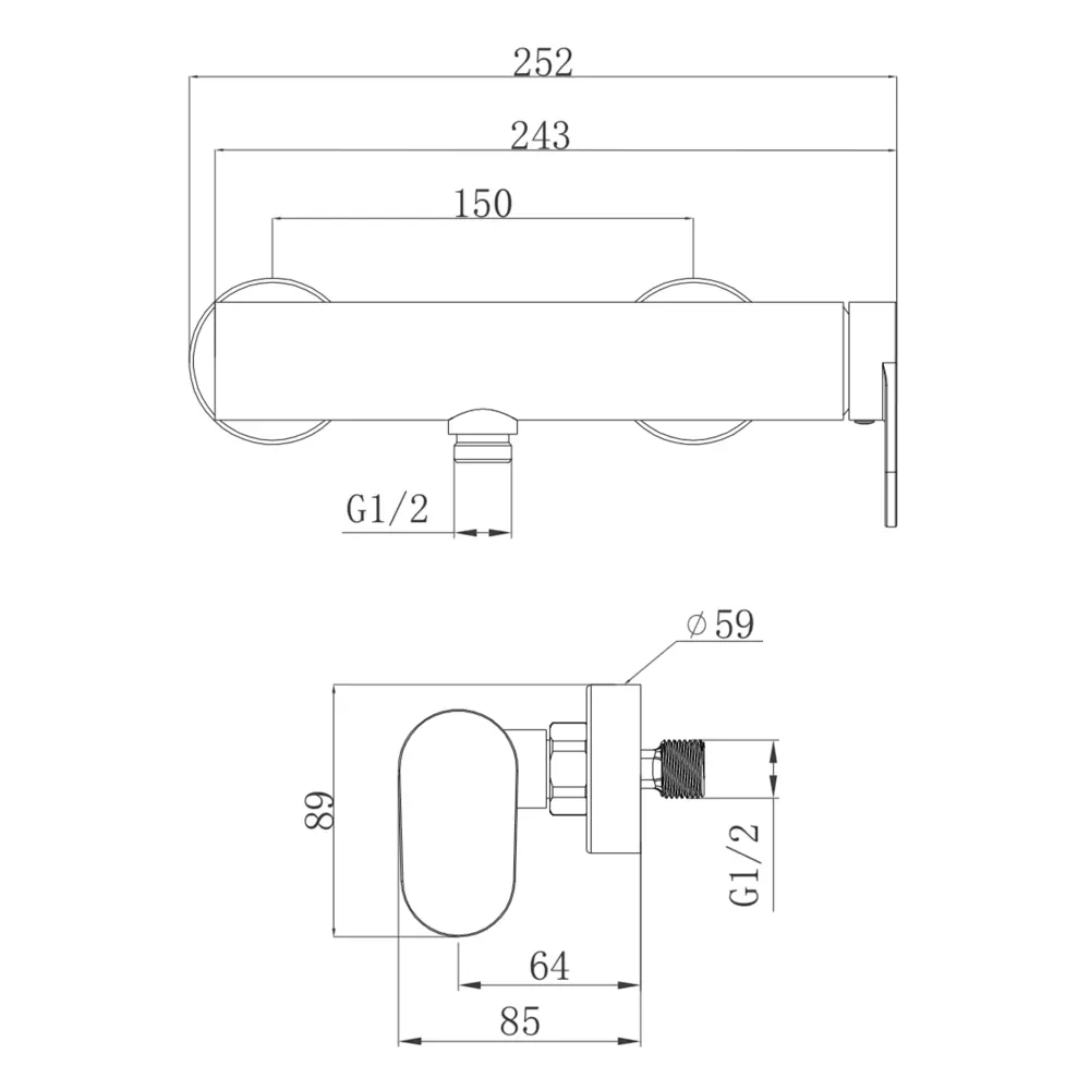 Фото 2 Смеситель для душа Agger A2720055 однорычажный цвет оружейная сталь матовая Фото 2 Смеситель для душа Agger A2720055 однорычажный цвет оружейная сталь матовая