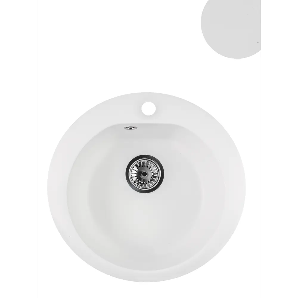 Фото 9 Мойка для кухни врезная Reflexion Core RX1350WH белый d 50,5 см Фото 9 Мойка для кухни врезная Reflexion Core RX1350WH белый d 50,5 см