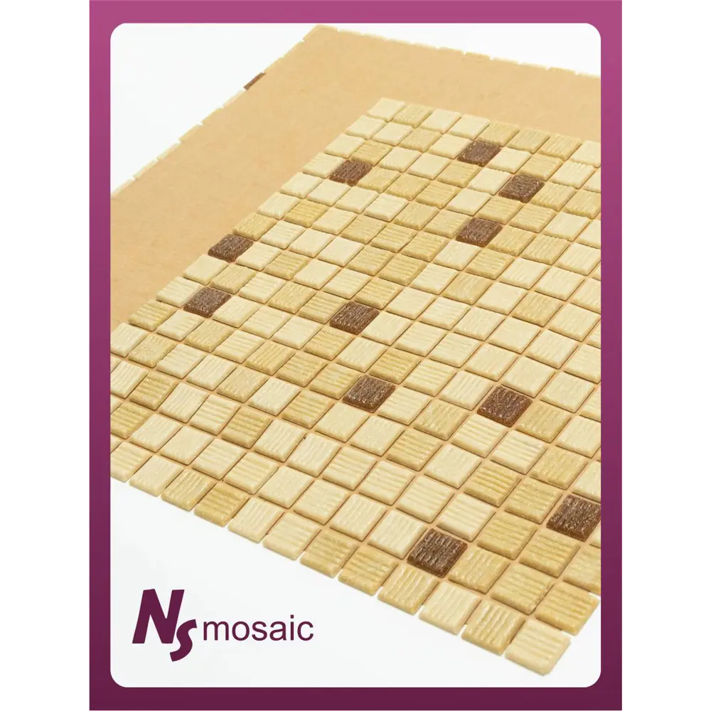 Фото 6 Декоративная мозаика стеклянная Nsmosaic mix3 NS00GS0048 32.7x32.7 см чип 2x2 см цвет бежево коричневый миск уп 5 шт Фото 6 Декоративная мозаика стеклянная Nsmosaic mix3 NS00GS0048 32.7x32.7 см чип 2x2 см цвет бежево коричневый миск уп 5 шт
