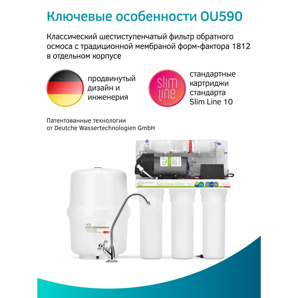 Фото 10 Система обратного осмоса Prio Start Osmos OU590 бак 6 л с минерализатором Фото 10 Система обратного осмоса Prio Start Osmos OU590 бак 6 л с минерализатором
