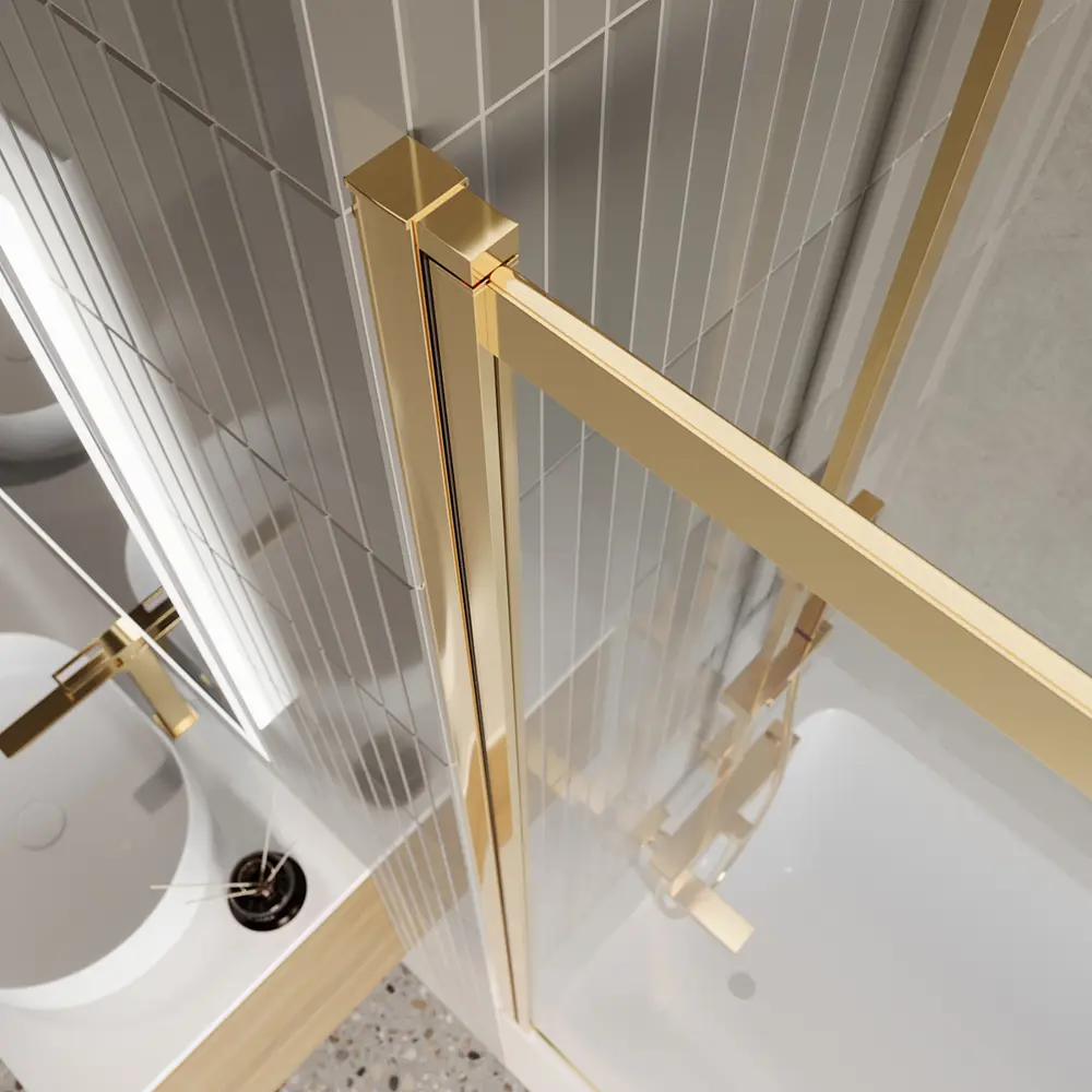 Фото 6 Ширма на ванну BelBagno LUCE-VF-11-90/145-C-ORO профиль золото Фото 6 Ширма на ванну BelBagno LUCE-VF-11-90/145-C-ORO профиль золото