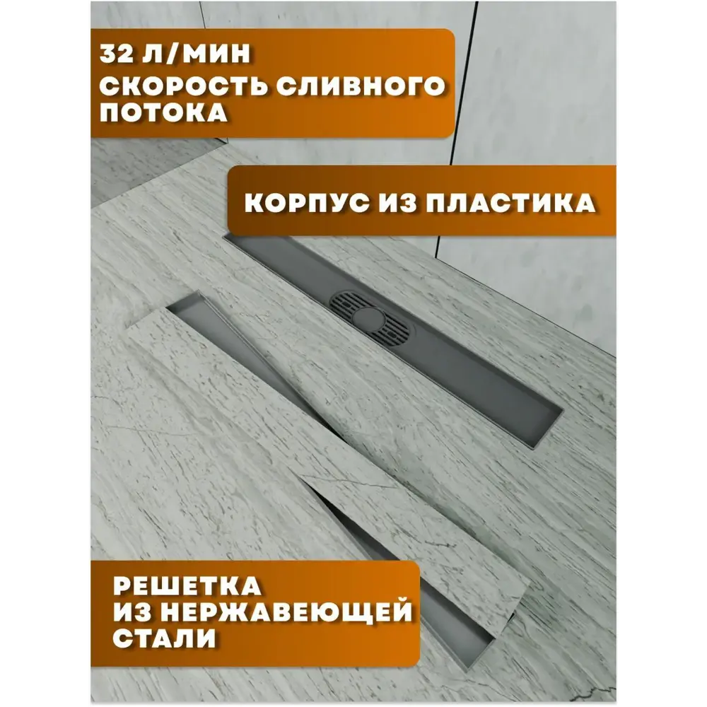 Фото 2 Душевой трап горизонтальный с поворотным механизмом Watersense комбинированный затвор 554x119 мм W00251 Фото 2 Душевой трап горизонтальный с поворотным механизмом Watersense комбинированный затвор 554x119 мм W00251