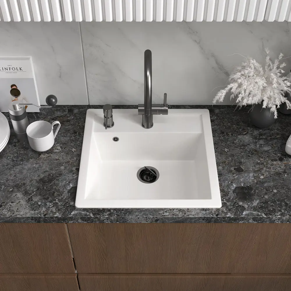 Фото 7 Смеситель Reflexion Lago RX9904BL для кухни с вытяжным изливом оружейная сталь