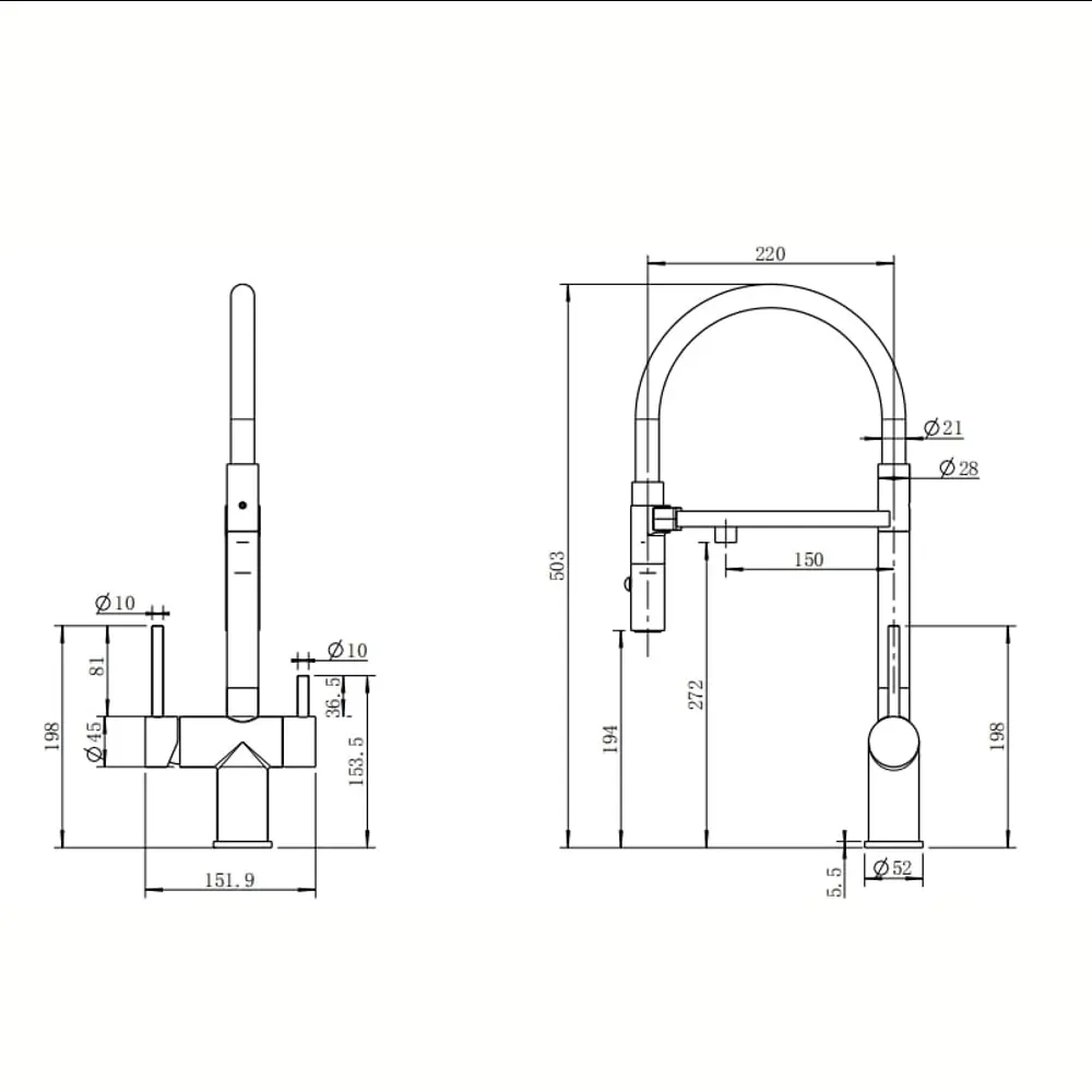 Фото 6 Смеситель Reflexion Lago RX9901GD для кухни с подключением к фильтру гибкий излив брашированное золото