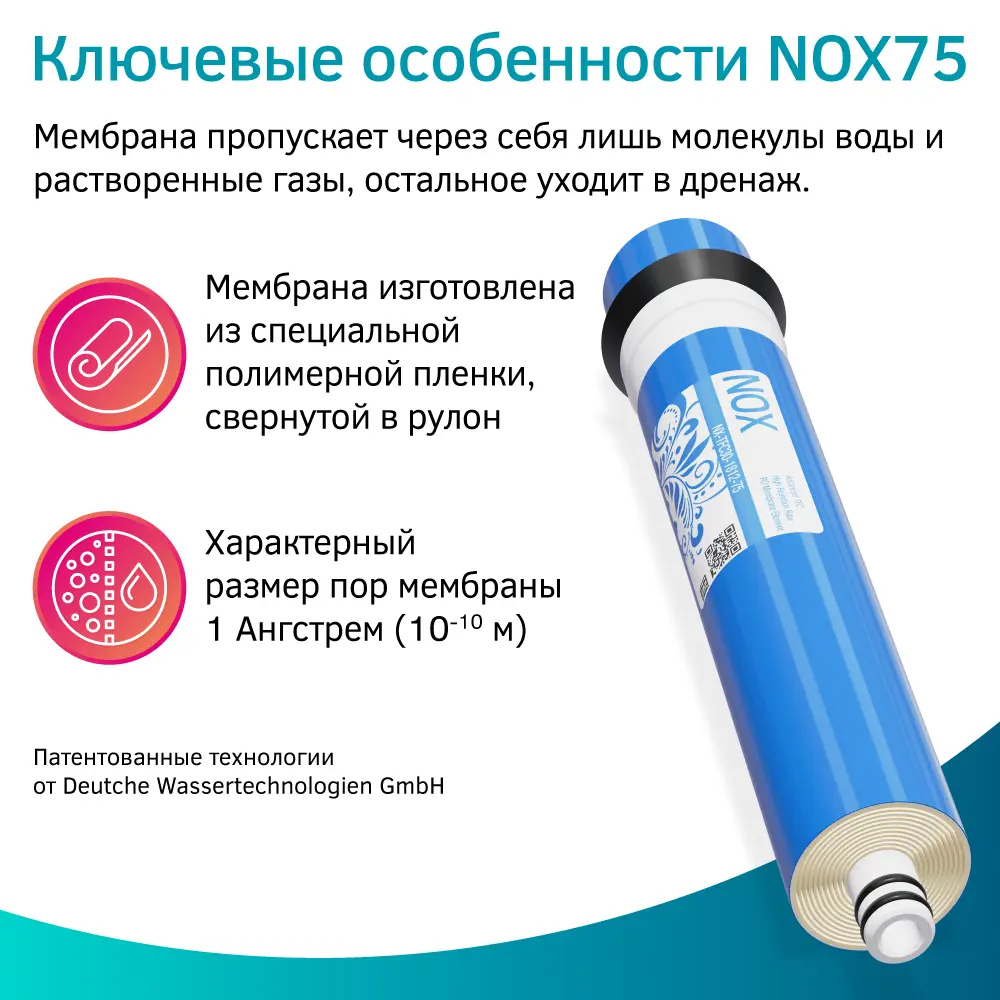 Фото 4 Мембрана обратноосмотическая Prio NOX75 (1812-75) Фото 4 Мембрана обратноосмотическая Prio NOX75 (1812-75)