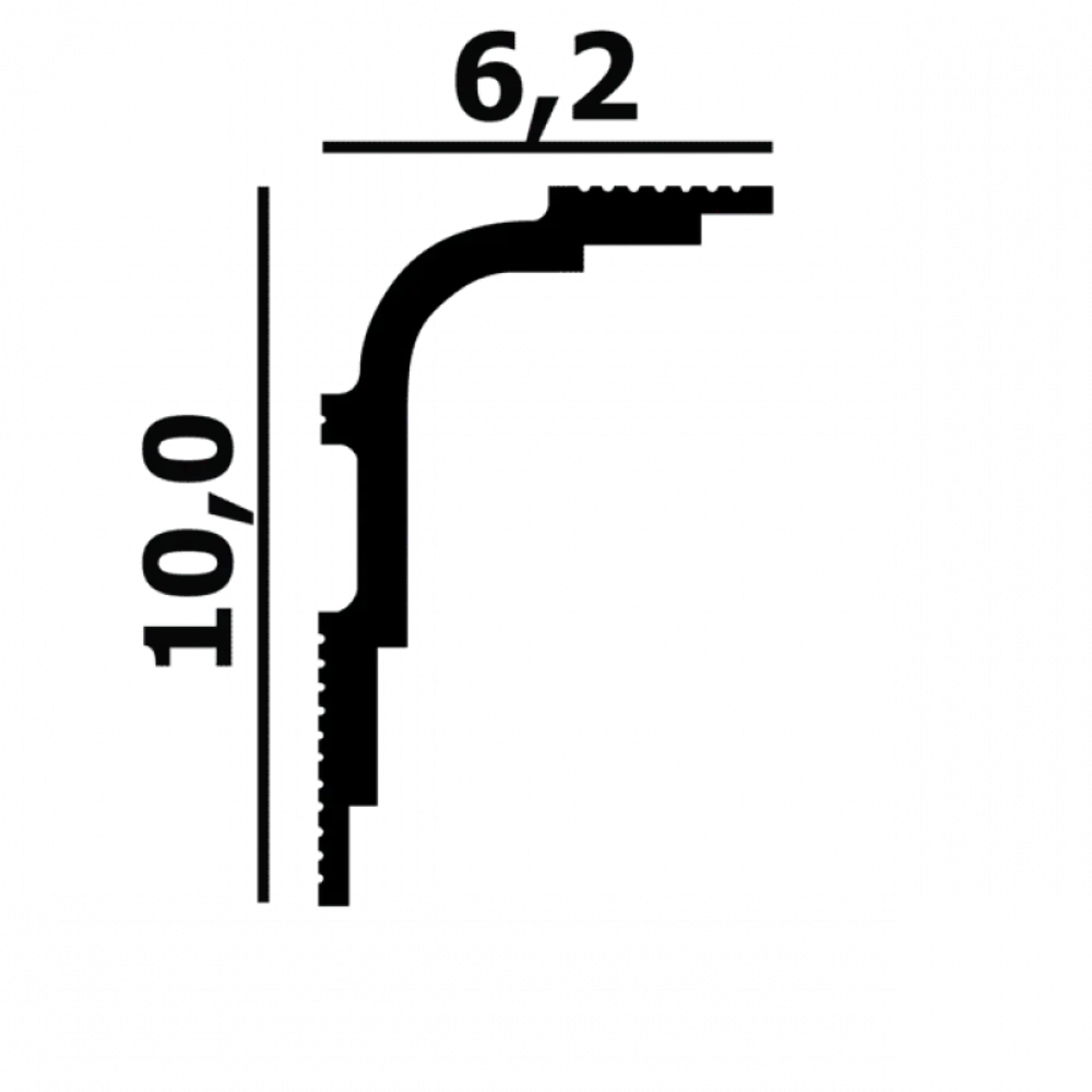 Фото 2 Плинтус потолочный Perfect plus P99102 на потолок полистирол белый 2000x100x62 мм
