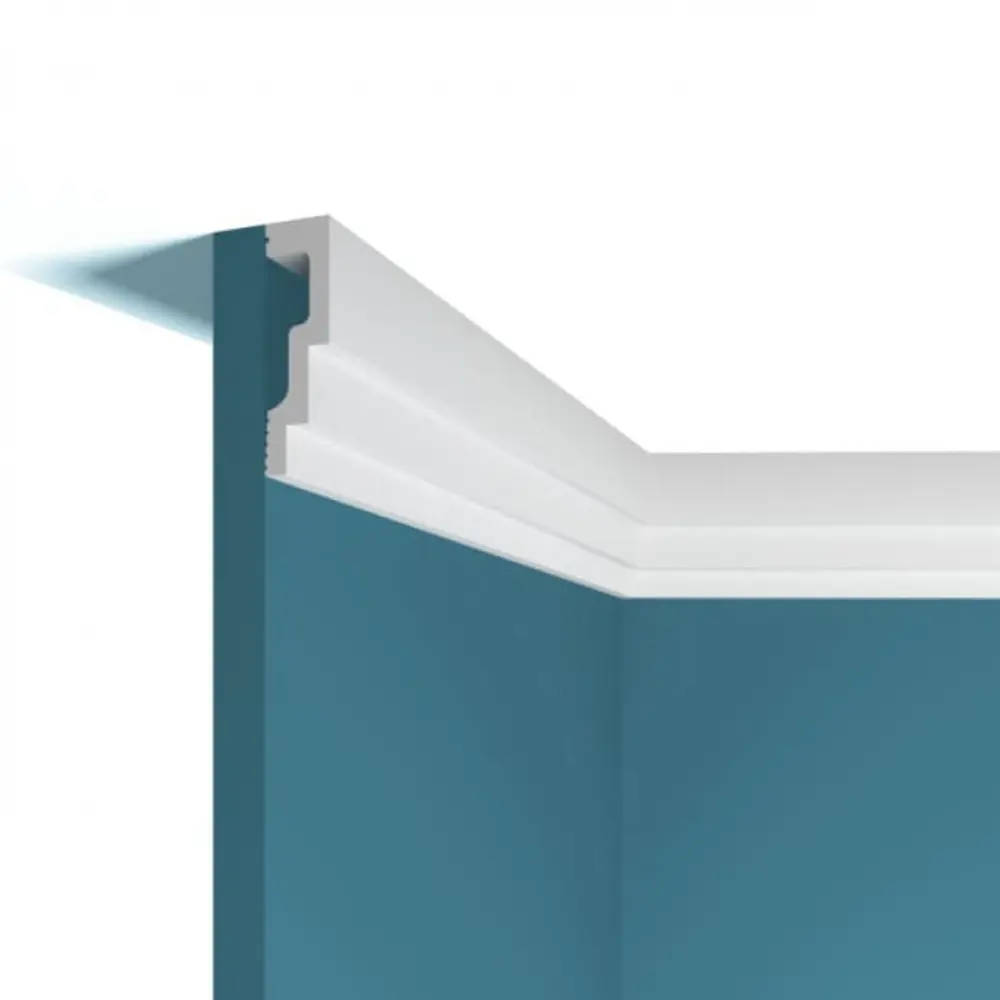 Фото Плинтус потолочный Perfect plus P99106-1 на потолок полиуретан белый 2000x70x20 мм