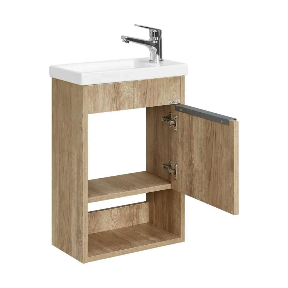 Фото 4 Тумба под раковину в ванную Aquaton 1A287101HP6C0 Хоуп 40 1 створка цвет орех Фото 4 Тумба под раковину в ванную Aquaton 1A287101HP6C0 Хоуп 40 1 створка цвет орех