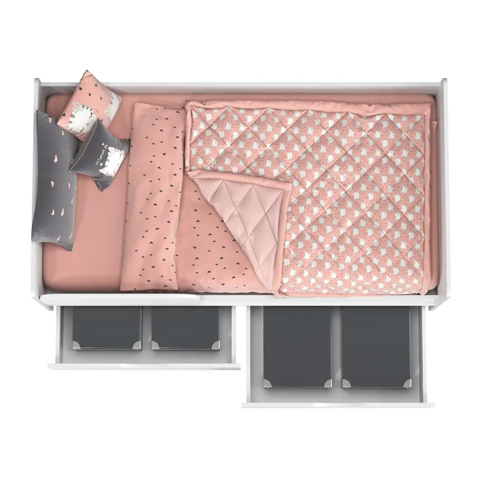 Фото 8 Кровать детская Mobi Уна 80x160 см ЛДСП цвет белый Фото 8 Кровать детская Mobi Уна 80x160 см ЛДСП цвет белый