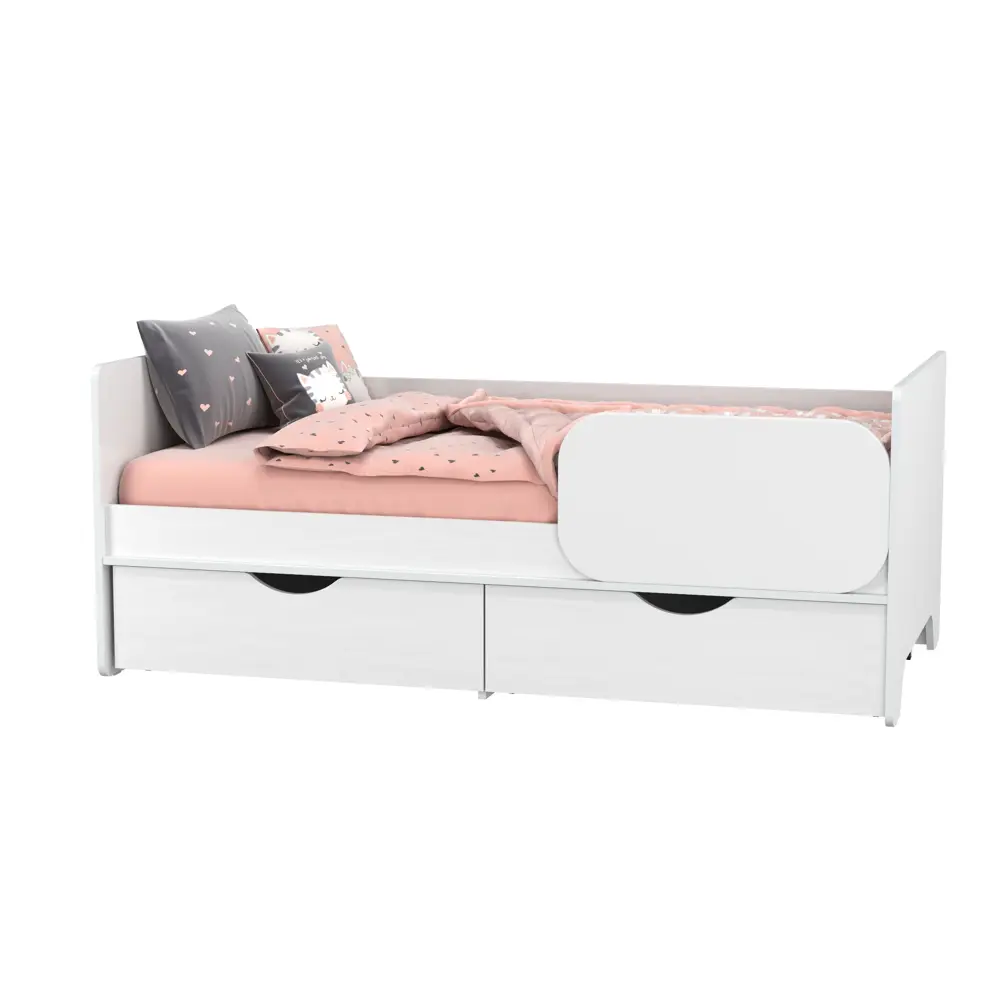 Фото 3 Кровать детская Mobi Уна 80x160 см ЛДСП цвет белый Фото 3 Кровать детская Mobi Уна 80x160 см ЛДСП цвет белый