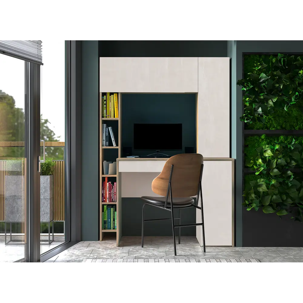 Фото 5 Стол компьютерный Mobi Комфорт 12.71 117x165x60 см ЛДСП цвет дуб крафт серый/шёлковый камень Фото 5 Стол компьютерный Mobi Комфорт 12.71 117x165x60 см ЛДСП цвет дуб крафт серый/шёлковый камень