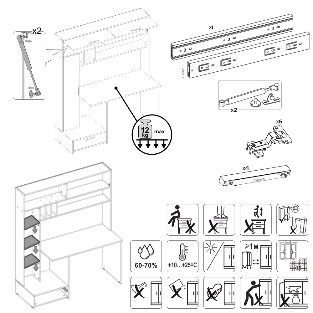 Фото 7 Стол письменный Mobi Лайт 300x180x57 см ЛДСП цвет дуб крафт золотой/белый премиум/гикори рокфорд натуральный/тёмно-серый 2 шт. Фото 7 Стол письменный Mobi Лайт 300x180x57 см ЛДСП цвет дуб крафт золотой/белый премиум/гикори рокфорд натуральный/тёмно-серый 2 шт.
