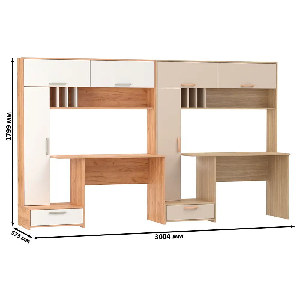 Фото 5 Стол письменный Mobi Лайт 300x180x57 см ЛДСП цвет дуб крафт золотой/белый премиум/плэйн/сатин 2 шт. Фото 5 Стол письменный Mobi Лайт 300x180x57 см ЛДСП цвет дуб крафт золотой/белый премиум/плэйн/сатин 2 шт.