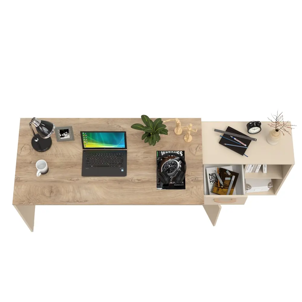 Фото 4 Стол-трансформер письменный Mobi Лайт 204x75x68 см ЛДСП цвет сатин/дуб эндгрейн элегантный Фото 4 Стол-трансформер письменный Mobi Лайт 204x75x68 см ЛДСП цвет сатин/дуб эндгрейн элегантный