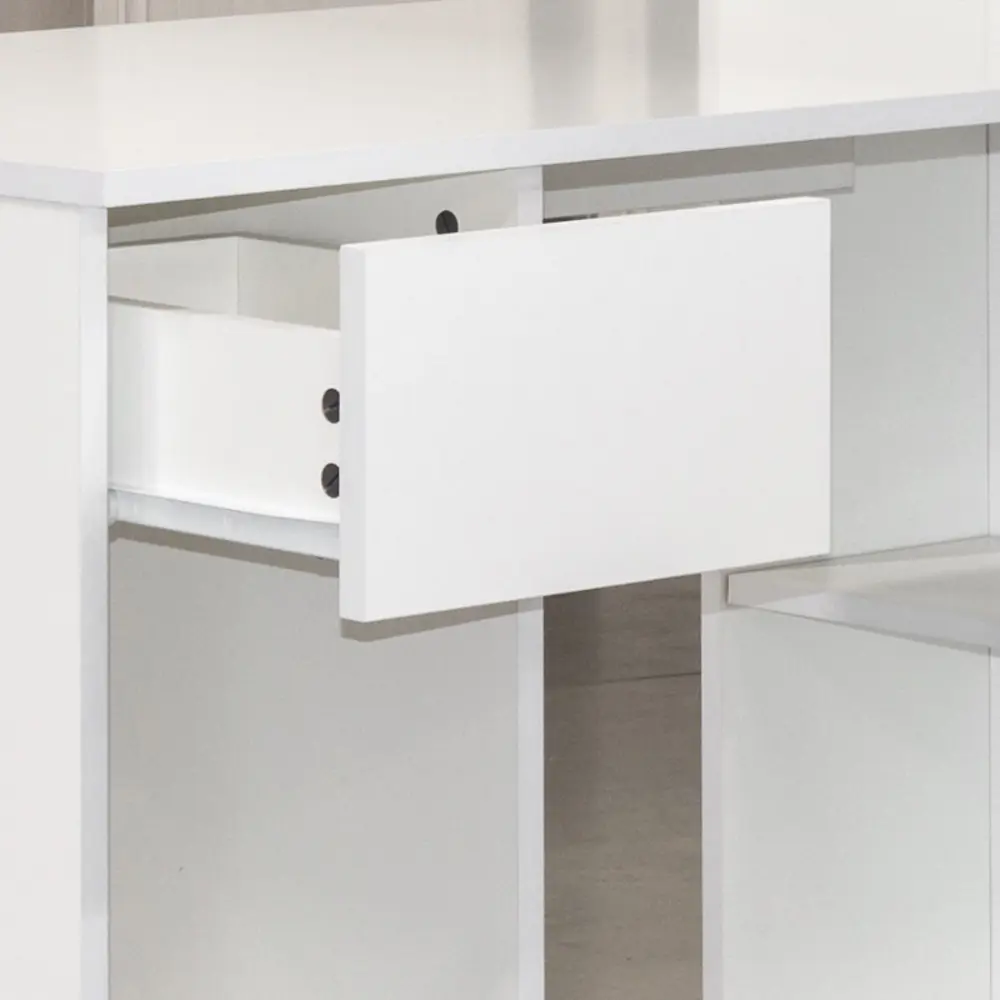 Фото 4 Стол компьютерный со шкафом Mobi Лайт 115x179x58 см ЛДСП цвет белый гладкий