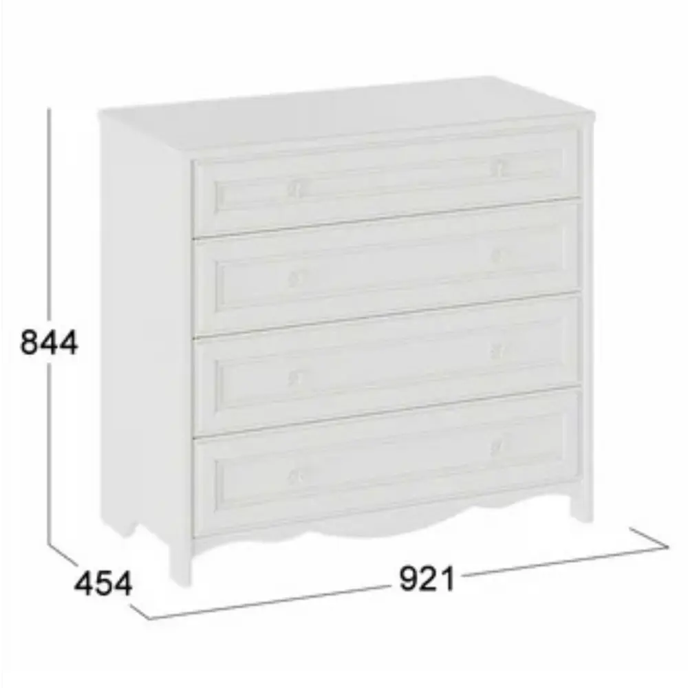 Фото 2 Комод Вкдп Франческа 4 ящика 92х45.4х84.4 см ЛДСП цвет дуб седан Фото 2 Комод Вкдп Франческа 4 ящика 92х45.4х84.4 см ЛДСП цвет дуб седан