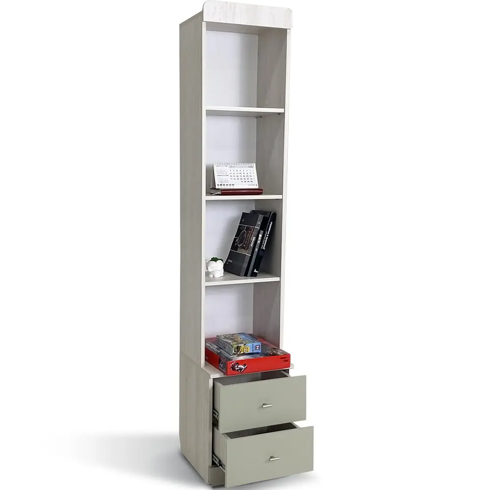 Фото 4 Стеллаж Гк аквилон Юкка № 5.1 4 полки 40x204x41.6 см ЛДСП цвет дюна/шалфей Фото 4 Стеллаж Гк аквилон Юкка № 5.1 4 полки 40x204x41.6 см ЛДСП цвет дюна/шалфей