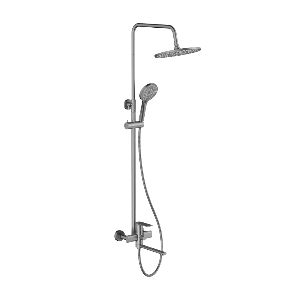 Фото Душевая система Frap Arne со смесителем 3 режима цвет графит Фото Душевая система Frap Arne со смесителем 3 режима цвет графит