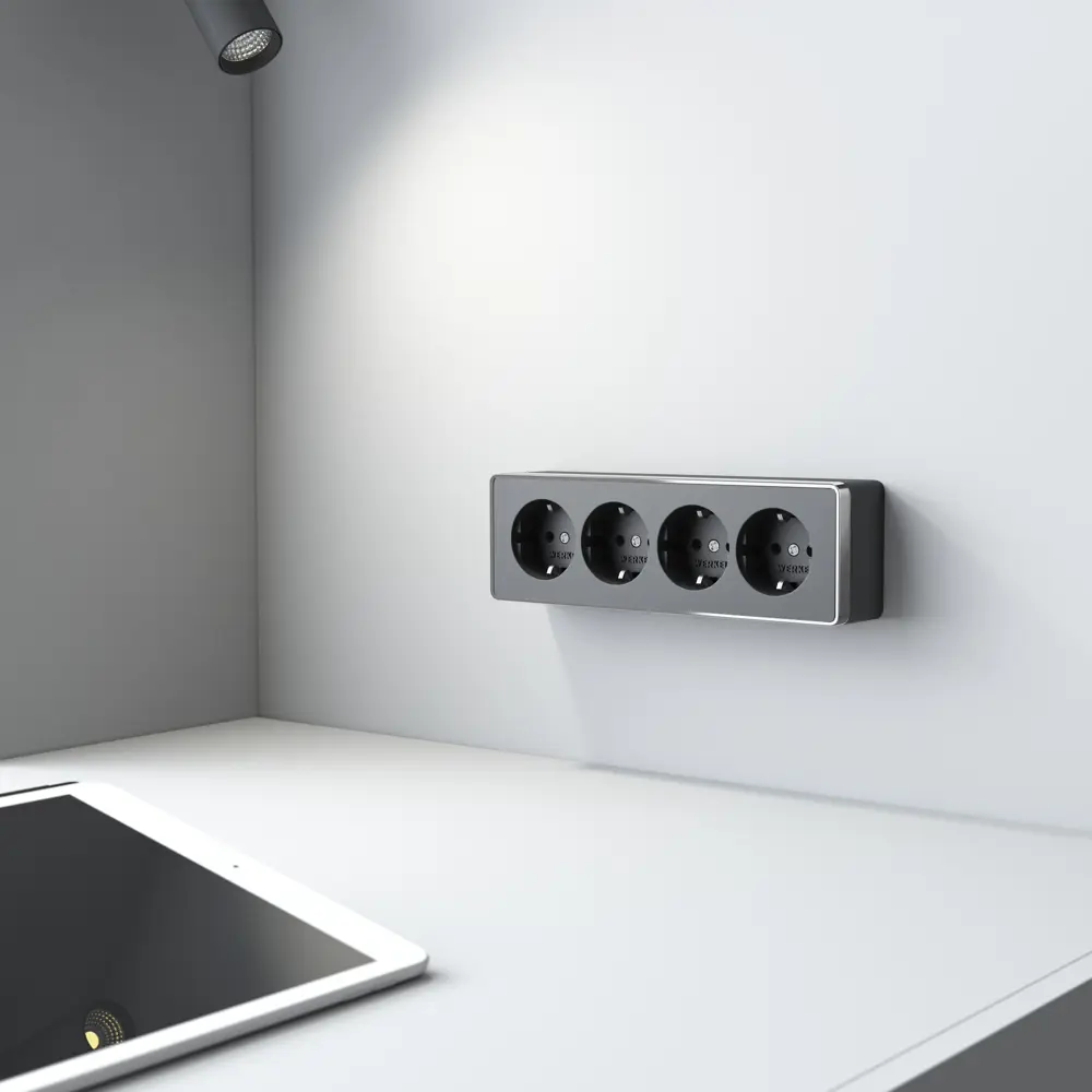 Фото 3 Розетка накладная Werkel Gallant a071254 с заземлением цвет черный матовый/хром Фото 3 Розетка накладная Werkel Gallant a071254 с заземлением цвет черный матовый/хром