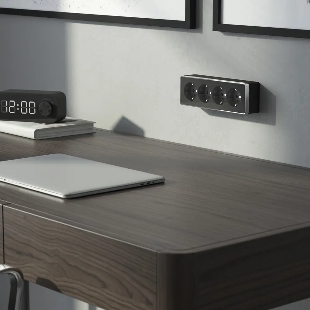 Фото 2 Розетка накладная Werkel Gallant a071254 с заземлением цвет черный матовый/хром Фото 2 Розетка накладная Werkel Gallant a071254 с заземлением цвет черный матовый/хром