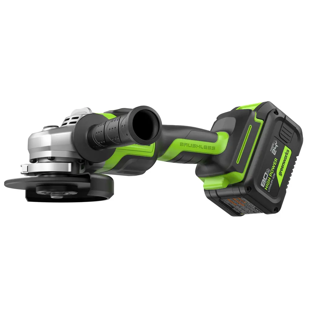 Фото 7 УШМ аккумуляторная бесщеточная Greenworks GD24AG 24 В Li-Ion 1x8 Ач, 125 мм Фото 7 УШМ аккумуляторная бесщеточная Greenworks GD24AG 24 В Li-Ion 1x8 Ач, 125 мм