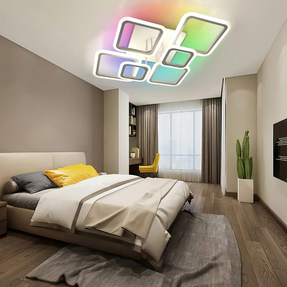 Фото 5 Люстра потолочная светодиодная Estares с пультом управления 18 м² регулируемый цвет света RGB цвет белый Фото 5 Люстра потолочная светодиодная Estares с пультом управления 18 м² регулируемый цвет света RGB цвет белый