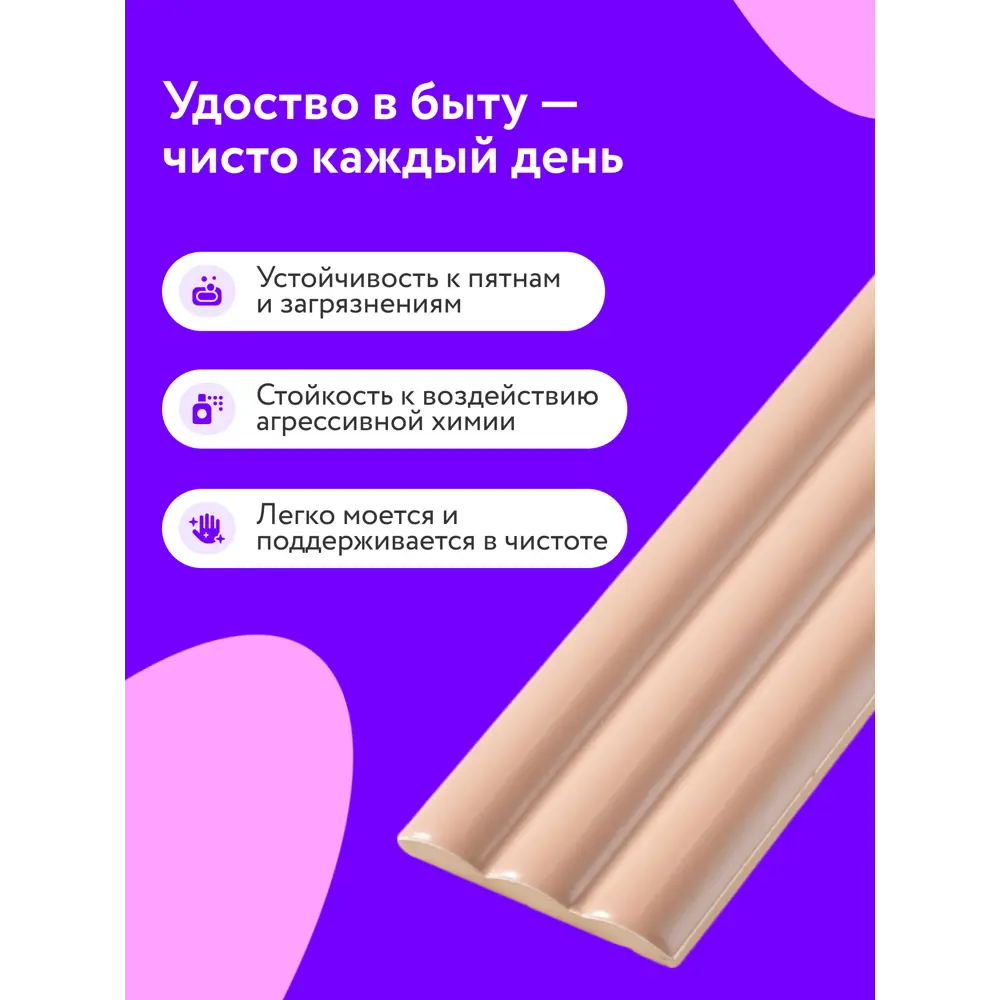 Фото 4 Настенная плитка Йорта TRON CARAMEL MATT 7.5x30см цвет карамель