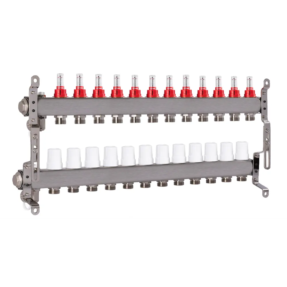 Фото 6 Коллекторная группа с расходомерами Okseler Oks00322 1"x3/4" евроконус 12 выходов нержавеющая сталь Фото 6 Коллекторная группа с расходомерами Okseler Oks00322 1"x3/4" евроконус 12 выходов нержавеющая сталь