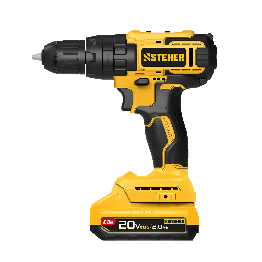 Фото 2 Дрель-шуруповерт аккумуляторная ударная Steher CDS-40-21, 20 В Li-Ion 1x2 Ач